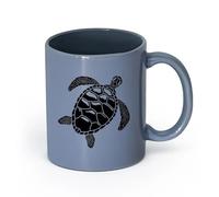 cerámica Taza de café con estilo Tortuga marina, animal del océano, estilo marino （11oz/320ml） Perfecto para cocinas, restaurantes y cafeterías, gran idea de regalo Gris azulado