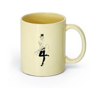 cerámica Taza de Cerámica para Café, Té y Cacao Pin Up sex appeal Chica Retro Mujer （11oz/320ml） Perfecto para cocinas, restaurantes y cafeterías, gran idea de regalo Beige