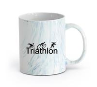 cerámica Taza de Cerámica para Hogar y Oficina Resumen deportivo de triatlón Atleta （11oz/320ml） Perfecto para cocinas, restaurantes y cafeterías, gran idea de regalo Azul mármol