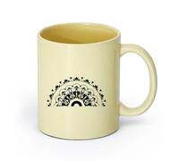 cerámica Taza de Cerámica para Regalo, Taza para Latte con Asa Patrón de mandala （11oz/320ml） Perfecto para cocinas, restaurantes y cafeterías, gran idea de regalo Beige