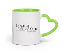 cerámica Taza de porcelana Citas románticas de boda: amarte, pareja. Amarte es una hermosa manera de pasar la vida. （11oz/320ml） Apto para microondas Verde