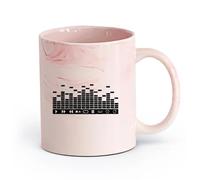 cerámica Taza de porcelana Ecualizador de botón de DJ Ecualizador de estudio de música de sala de juegos de música （11oz/320ml） Apto para lavavajillas Rosa mármol