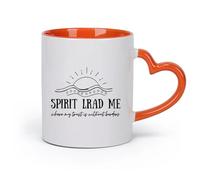 cerámica Taza de porcelana El espíritu bohemio me lleva al sol y a las olas Minimalismo cristiano Jesús Inspirador （11oz/320ml） Apto para microondas Naranja