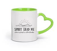 cerámica Taza de porcelana El espíritu bohemio me lleva al sol y a las olas Minimalismo cristiano Jesús Inspirador （11oz/320ml） Apto para microondas Verde