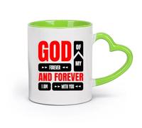 cerámica Taza de porcelana Mi Dios está contigo siempre y para siempre citas inspiradoras versículos bíblicos cristianos （11oz/320ml） Para espresso, juego de té Verde