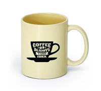 cerámica Taza de regalo original Cita de cocina: El café siempre es una buena idea （11oz/320ml） Para café, sopa, té, leche, latte, chocolate caliente, para mujeres y hombres Beige