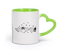 cerámica Taza de regalo original Con estrellas y dientes, apto para baños y clínicas dentales. （11oz/320ml） Para leche, té, cola y agua Verde