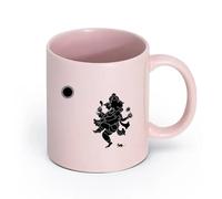 cerámica Taza de regalo original Dios de la danza alegre Ganesha Deidad india Cabeza Elefante （11oz/320ml） Para té, café, infusión caliente Rosa
