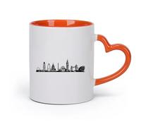 cerámica Taza de regalo original Juego de calle urbana con horizonte de Londres e Inglaterra （11oz/320ml） Regalo para hombre o mujer Naranja