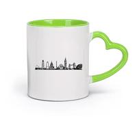 cerámica Taza de regalo original Juego de calle urbana con horizonte de Londres e Inglaterra （11oz/320ml） Regalo para hombre o mujer Verde