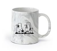 cerámica Taza de regalo original Laboratorio químico Laboratorio Clase de ciencias Química （11oz/320ml） Elegante y duradero: apto para microondas y lavavajillas Negro mármol