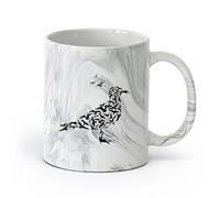 cerámica Taza de regalo original Resumen Gaviotas Bandada de pájaros Animales Gaviota （11oz/320ml） Para bebidas calientes, latte, capuchino Negro mármol