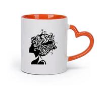 cerámica Taza de regalo original Salón de belleza Estilista Peluquero Barbero Herramientas （11oz/320ml） Para cafetería o restaurante Naranja