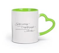 cerámica Taza de Té de Cerámica Matrimonio perfecto Boda Casados Marido y mujer Familia Amor （11oz/320ml） Apto para lavavajillas y microondas Verde