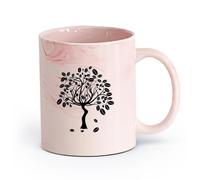 cerámica Taza, Taza de Café/Té Cafeto Fruta Madura Huele el Aroma Barra de Café （11oz/320ml） Perfecto para cocinas, restaurantes y cafeterías, gran idea de regalo Rosa mármol