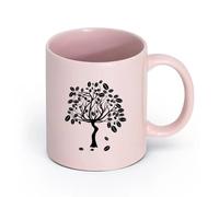 cerámica Taza, Taza de Café/Té Cafeto Fruta Madura Huele el Aroma Barra de Café （11oz/320ml） Perfecto para cocinas, restaurantes y cafeterías, gran idea de regalo Rosa