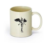 cerámica Tazas de Café con Asa Diosa Dioses egipcios Egipto Belleza Chica Gimnasia （11oz/320ml） Perfecto para cocinas, restaurantes y cafeterías, gran idea de regalo Amarillo claro