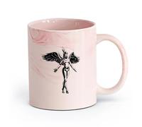 cerámica Tazas de Café con Asa Diosa Dioses egipcios Egipto Belleza Chica Gimnasia （11oz/320ml） Perfecto para cocinas, restaurantes y cafeterías, gran idea de regalo Rosa mármol