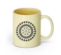cerámica Tazas de Café con Asa Estudio de yoga y meditación circular Mandala Enso （11oz/320ml） Perfecto para cocinas, restaurantes y cafeterías, gran idea de regalo Beige