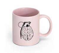 cerámica Tazas de Café con Asas Grandes para Hombres y Mujeres Anatomía del cerebro （11oz/320ml） Perfecto para cocinas, restaurantes y cafeterías, gran idea de regalo Rosa