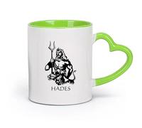 cerámica Tazas de café de cerámica blanca Escena de la Casa del Tridente de Poseidón （11oz/320ml） Perfecto para cocinas, restaurantes y cafeterías, gran idea de regalo Verde