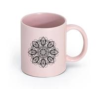 cerámica Tazas de café de cerámica blanca Estudio de meditación Enso Circle Mandala （11oz/320ml） Perfecto para cocinas, restaurantes y cafeterías, gran idea de regalo Rosa