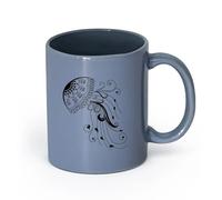 cerámica Tazas de café de cerámica blanca Medusa Animal Marino Estilo Playa Marina （11oz/320ml） Perfecto para cocinas, restaurantes y cafeterías, gran idea de regalo Gris azulado