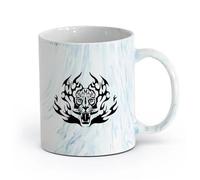 cerámica Tazas de café de cerámica blanca Tigre Animal Depredador Tribal Más Genial （11oz/320ml） Perfecto para cocinas, restaurantes y cafeterías, gran idea de regalo Azul mármol