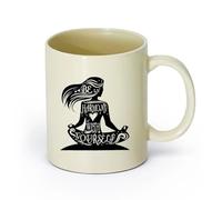 cerámica Tazas de café de porcelana Frase Armonía Contigo Mismo Yoga Relajación Meditación （11oz/320ml） Elegante y duradero: apto para microondas y lavavajillas Amarillo claro