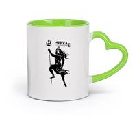 cerámica Tazas de Café, Té y Café Armario religioso de Lord Shiva con techo vintage （11oz/320ml） Perfecto para cocinas, restaurantes y cafeterías, gran idea de regalo Verde