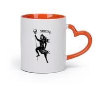 cerámica Tazas de Café, Té y Café Armario religioso de Lord Shiva con techo vintage （11oz/320ml） Perfecto para cocinas, restaurantes y cafeterías, gran idea de regalo Naranja