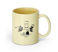 cerámica Tazas de Cerámica para Café, Leche y Té Molinillo de café, tetera, cocina （11oz/320ml） Perfecto para cocinas, restaurantes y cafeterías, gran idea de regalo Beige