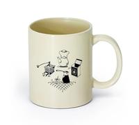 cerámica Tazas de Cerámica para Café, Leche y Té Molinillo de café, tetera, cocina （11oz/320ml） Perfecto para cocinas, restaurantes y cafeterías, gran idea de regalo Amarillo claro