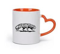 cerámica Tazas de Cerámica para Café, Leche y Té Tigre Animal Depredador Excelente （11oz/320ml） Perfecto para cocinas, restaurantes y cafeterías, gran idea de regalo Naranja
