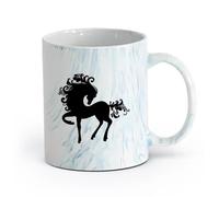 cerámica Tazas de té, café y chocolate caliente Caballo Pony Cuento Niño Animal （11oz/320ml） Perfecto para cocinas, restaurantes y cafeterías, gran idea de regalo Azul mármol