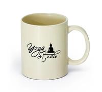 cerámica Tazas de té, café y chocolate caliente Estudio de Yoga Buda Budismo Zen （11oz/320ml） Perfecto para cocinas, restaurantes y cafeterías, gran idea de regalo Amarillo claro