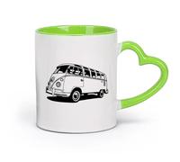cerámica Tazas de té y café con estilo Autocaravana de viaje Autocaravana de viaje estilo autobús （11oz/320ml） Regalo para hombre o mujer Verde