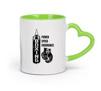 cerámica Tazas Geniales Gimnasia Nasio Fuerza Velocidad Resistencia Guantes de Boxeo Deportes （11oz/320ml） Para leche, té, cola y agua Verde