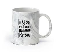 cerámica Tazas Grandes para Bebidas Calientes Si no lo intentas nunca lo sabrás （11oz/320ml） Perfecto para cocinas, restaurantes y cafeterías, gran idea de regalo Negro mármol