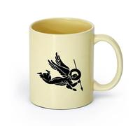 cerámica Tazas personalizadas Ángeles y Santos San Miguel Arcángel Punta de Lanza （11oz/320ml） Perfecto para cocinas, restaurantes y cafeterías, gran idea de regalo Beige