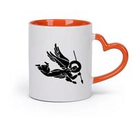 cerámica Tazas personalizadas Ángeles y Santos San Miguel Arcángel Punta de Lanza （11oz/320ml） Perfecto para cocinas, restaurantes y cafeterías, gran idea de regalo Naranja