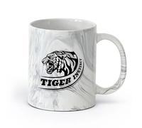 cerámica Tazas personalizadas Instinto de tigre Cabeza de bestia Rugido animal （11oz/320ml） Perfecto para cocinas, restaurantes y cafeterías, gran idea de regalo Negro mármol