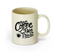 cerámica Vajilla de Cerámica para Hogar Frase Café Confiamos Cafetería Cocina Bebida （11oz/320ml） Perfecto para cocinas, restaurantes y cafeterías, gran idea de regalo Amarillo claro