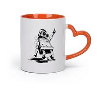 cerámica Vajilla de Cerámica para Hogar Máquina de baile robot, sala de juegos mecánica （11oz/320ml） Elegante y duradero: apto para microondas y lavavajillas Naranja