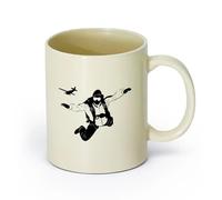 cerámica Vajilla de Cerámica para Hogar Salto en paracaídas, deporte extremo （11oz/320ml） Perfecto para cocinas, restaurantes y cafeterías, gran idea de regalo Amarillo claro