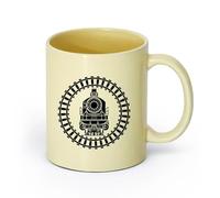 cerámica Vajilla de Cerámica para Hogar Tren Locomotora Transporte Ferroviario （11oz/320ml） Perfecto para cocinas, restaurantes y cafeterías, gran idea de regalo Beige