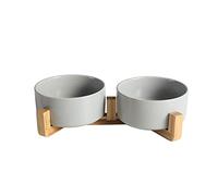 CeramicDog - Cuenco con soporte para postres de cerámica para ensalada de frutas con ceramicCat con comedero para gatos con soporte