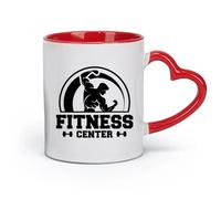 ceramics Ceramic Coffee Cup Gymnastics Fitnesscenter Center Bodybuilding Iron Sport （11oz/320ml） for Home or Work Red