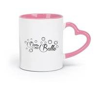 ceramics Ceramic Coffee Mug French Bubble Bath Dans Ma Bulle Relaxing Bath Shower （11oz/320ml） for Office, Home Pink