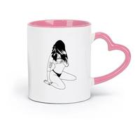 ceramics Ceramic Cup for Home and Office Hot sex appeal Girl Adult （11oz/320ml） Humorous Gift for Coffee Lovers, Work Besties, Coworkers & Friends Pink